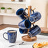 Set 6, 12 Oz vancasso STARRY Ceramic Coffee Mug of Tea Cups with Handle for Latte, Tea, Cappuccino, Milk, Cocoa