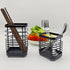Cutlery Drainer, Stainless Steel Utensil Holder Sink Caddy, Rust Proof Kitchen Sink Organizer for Counter (Black)