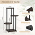 4 Tier Plant Stand Indoor, Metal Wooden Tall Plant Shelf Flower Pot Stand for Multiple Plants, Corner Flower Holder