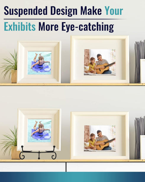 Iron Display Stand 5 Packs, 8 Inches Plate Stand for Photo, Artwork, Collection, Black Easel Holder