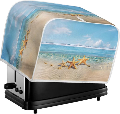 Beach Starfish Toaster Cover: Stylish Dust Proof Cover for Kitchen Appliance, Stain Resistant Anti Fingerprint Broiler