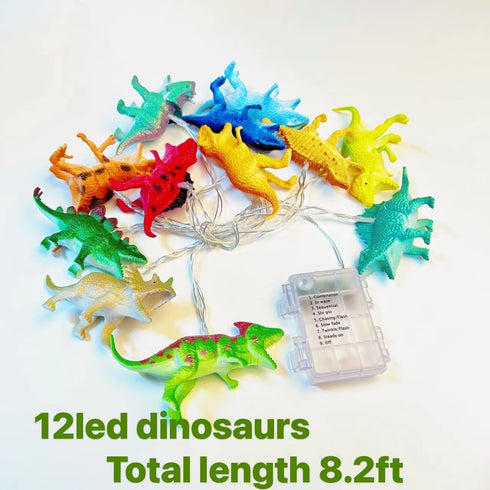 12 Decoration8 LED Dinosaur String Lights Battery Operated Dinosaur Lights String Realistic Looking Dino Light for Boys