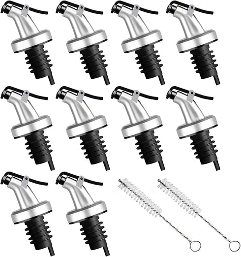 Auconda 10 Pack Oil Spouts, Olive Oil Vinegar Bottle Stopper Dispenser with Tube