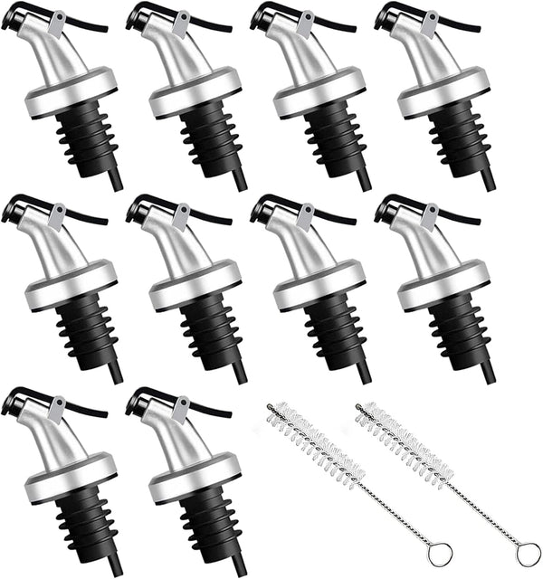 Auconda 10 Pack Oil Spouts, Olive Oil Vinegar Bottle Stopper Dispenser with Tube