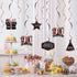 LINGTEER Happy 90th Birthday Decorations, 12 Pcs Black & Rose Gold Foil Swirls Streamer Set for Bday Party Gift