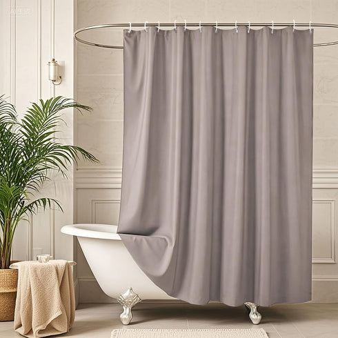 AooHome Shower Curtain Liner, Half Size 36x72 Inch, Solid with Hooks, Waterproof, Weighted Hem, Chocolate