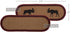 VHC Brands Cumberland Moose Rustic Decor Table Runner, Natural Jute for Kitchen Dining Room, Tan Red Black