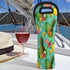 Tropical Pineapple Pattern Wine Bag - Neoprene Leakproof Travel Tote with Handle, Reusable Cooler for Parties