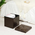 B FSOBEIIALEO Folding Storage Ottoman - Faux Leather Footrest Seat Coffee Table Toy Chest for Kids, Brown