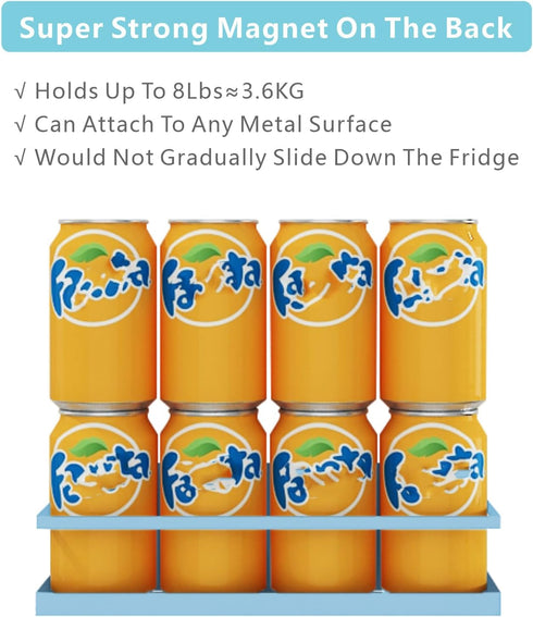 4 Pack Magnetic Spice Rack For Refrigerator, Space Saving Magnetic Shelf For Fridge Blue With Magnetic Paper Towel