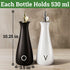 Set 530 ML Set 2 Set Oil and Vinegar Dispenser with Self-Closing Stainless Steel Spouts - Capacity Matte Ceramic Leak
