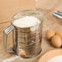 Flour Sifter, 3 Cup Stainless Steel Rotary Hand Crank for Baking Fine Mesh, Quick Sifting Tool