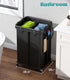 2 Laundry Hamper with Wheels, Rolling Laundry Basket with Metal Frame and Removable Bag, Double Laundry Hamper Section