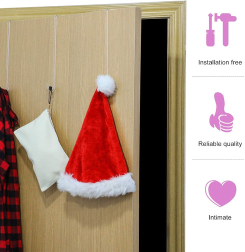 Ripeng 6 Pieces 12 Inch Plastic Wreath Hanger for Front Door - Clear Door Wreath Hooks for Christmas, Halloween Decor