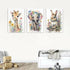 3Pcs 16x24in Safari Animal Nursery Canvas Wall Art Watercolor Baby Animals with Wildflowers Picture Posters Wall Decor
