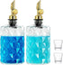 Mouthwash Dispenser for Bathroom, Luxury Diamond Glass Mouth Wash Container, 2 Pack