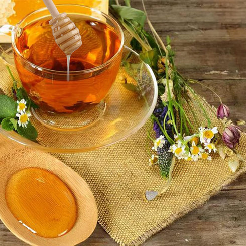 Ucheom 3Pcs Wooden Honey Dipper Sticks, Mini Honey Spoon for Honey Jar Dispense Mixing Stirrer