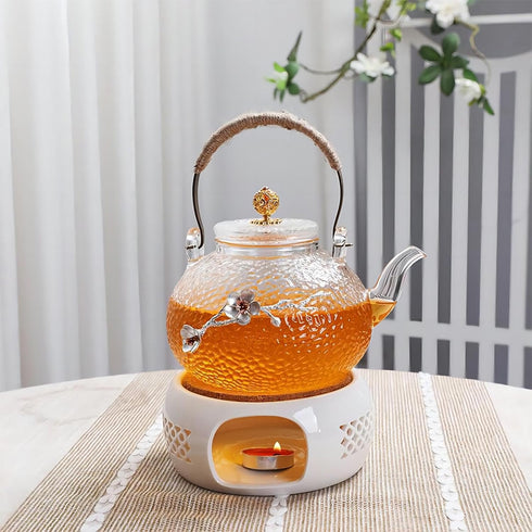 Bamboo's Grocery LoKii 6 Inches Ceramic Teapot Warmer with Cork Cushion, Teapot Heater, Tea Light Warmer, Suitable