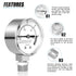 MEANLIN MEASURE Stainless Steel Pressure Cooker Gauge, 0-20Psi 2" Dial Face, Lower Mount Pressure Tank Table
