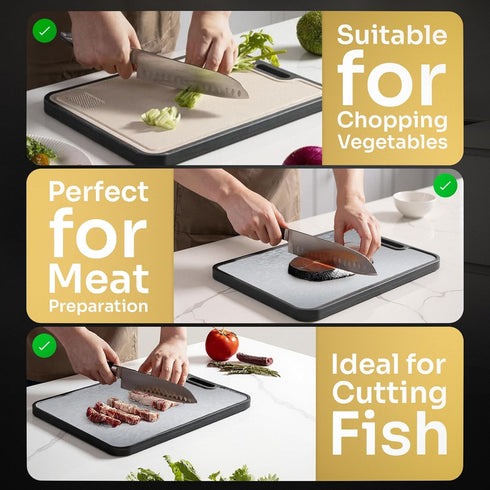 Premium Titanium Cutting Board Durable & Easy to Clean Metal Cutting Board for Vegetables, Fruits & More Dishwasher
