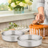 E-far 8 Inch Cake Pan Set of 3, Stainless Steel Round Layer Cake Baking Pans, Non-Toxic & Dishwasher Safe