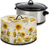 Kitchen Appliance Dust Covers for 6 7 8 Quart Slow Cooker, Sunflower Butterfly Oval Design, Pocket for Clean Kitchen