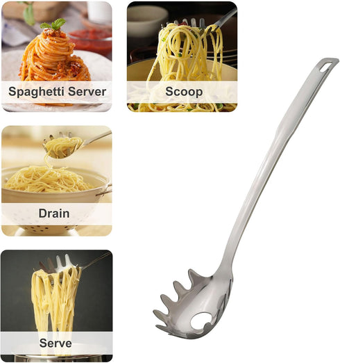 18/8 13-Inch HIC Kitchen Spaghetti Ladle and Pasta Server with Long Handle, Stainless Steel