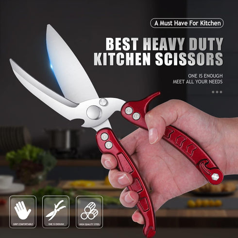 DRAGON RIOT Heavy Duty Poultry Shears - A Must Have Kitchen Shears for Chicken and Meat Cutting - Dishwasher Safe