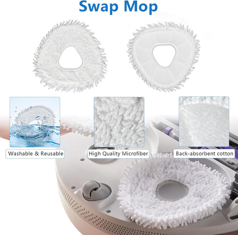 Narwal Freo X Ultra Robot Vacuum Cleaner Replacement Parts Kit, 1 Main Roller Brush, 4 Hepa Filters, 4 Mop Pads, 4 Dust