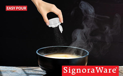 SIGNORA WARE Set 2 Set SIGNORAWARE Salt and Pepper Shakers Moisture Proof of Small Mini Salt Shaker to go Camping