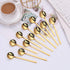 12 Pieces Mini Gold Spoons Stainless Steel Espresso Spoons, 5.24 Inch Demitasse Spoons for Sugar Dessert Cake Ice Cream Soup Antipasto Cappuccino Coffee Teaspoons