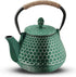 Cast Iron Tea Pot - Honeycomb Pattern Tea Kettle with Tea Leaf