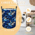 Blue Shark Foldable Laundry Basket, Waterproof Oxford Cloth, Funny Tote Bag for Dirty Clothes, 15.7"x19.6"