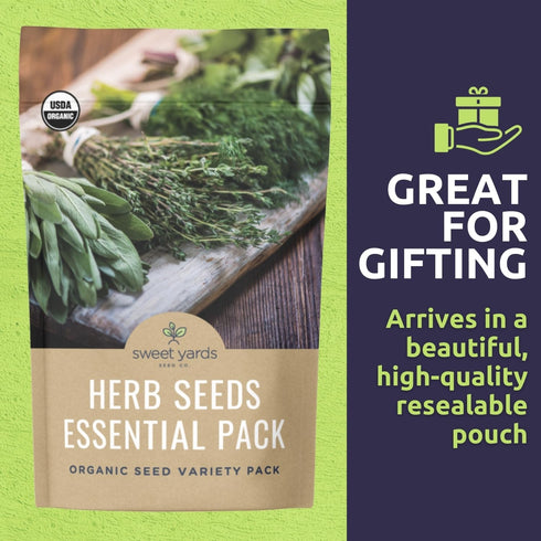 Pack 5 Packs 2026 Organic Herb Seeds Variety - Individual - Season - Basil, Oregano, Dill, Thyme & Parsley. for Indoor