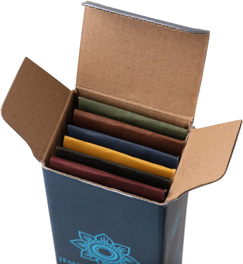 Jembrana Incense Sticks Mix, 6 Scents (144 Sticks Total), 24 Sticks Each of Sandalwood, Amber, and More