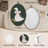 8.6x11.4 Inch LKETW Coquette Pink Bow Silly Goose Oval Wall Art Decor, Dark Green Goose Oval Canvas Hanging Decor