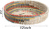 12'' SOUJOY Woven Seagrass Serving Tray, Rattan Serving Tray, Handmade Round Ottoman Fruit Tray, Colorful Coffee Table