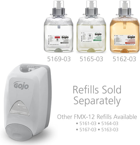 GOJO 515006 Liquid Foaming Soap Dispenser - 1250mL, Gray/White, 6 1/8w x 5 1/8d x 10 1/2h