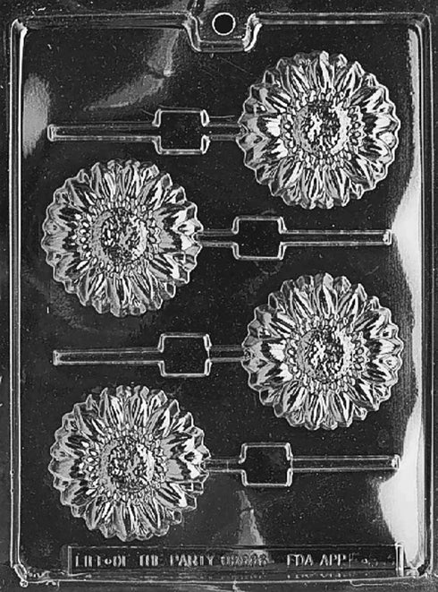 Grandmama's Goodies F083 Sunflower Lollipop Chocolate Candy Mold with Molding Instructions