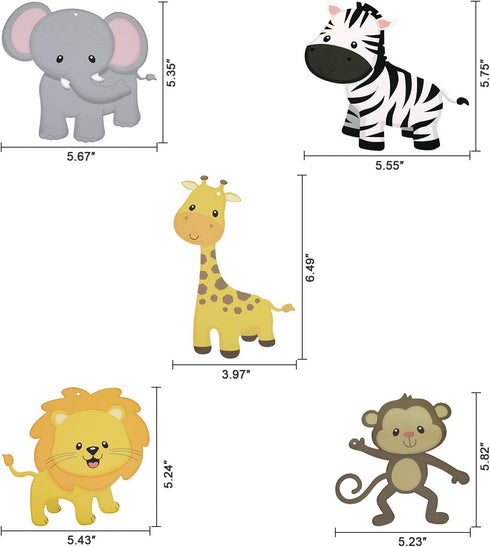Konsait Jungle Animal Hanging Swirl Decoration, 30 Pack Safari Theme Zoo Swirls for Birthday Party Decor