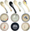 Tioncy Set of 12 Japanese Retro Style Tableware, 6 Pcs Asian Soup Spoons, 6 Pcs Ramen Spoons, 3.8 Inch Rice Spoon
