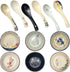 Tioncy Set of 12 Japanese Retro Style Tableware, 6 Pcs Asian Soup Spoons, 6 Pcs Ramen Spoons, 3.8 Inch Rice Spoon