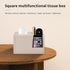 PU Leather Square Tissue Box Cover, MultiFunctional Holder for Tissue and Remote Control, Decorative Desk Organizer for