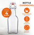 Bellemain Swing Top Glass Water Bottles, Reusable Clear Glass for Juice, Set of 4 (16oz)