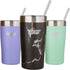 Healthy Human 20oz Stainless Steel Tumbler with Straw & Lid - Eco-Friendly Travel Cup, Black Onyx