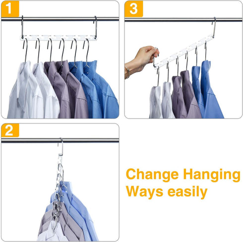 HOUSE DAY Space Saving Hangers, 20 Pack Heavy Duty Hanger Organizer, Closet Space Saver