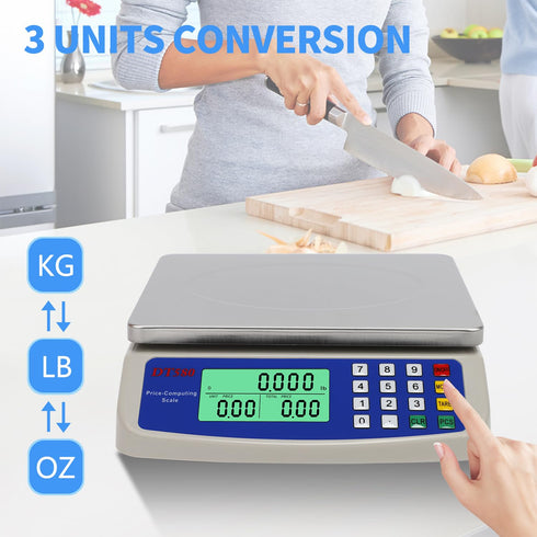 Large Digital Kitchen Scale 30KG, 66LB Commercial Food Scale for Baking, Stainless Steel with LCD Display
