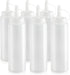 New Star Foodservice 26115 Plastic Squeeze Bottles, 8 oz, Clear, Pack of 6