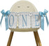 Cuvaho Blue & White Bow High Chair Banner for One Sweet Boy First
