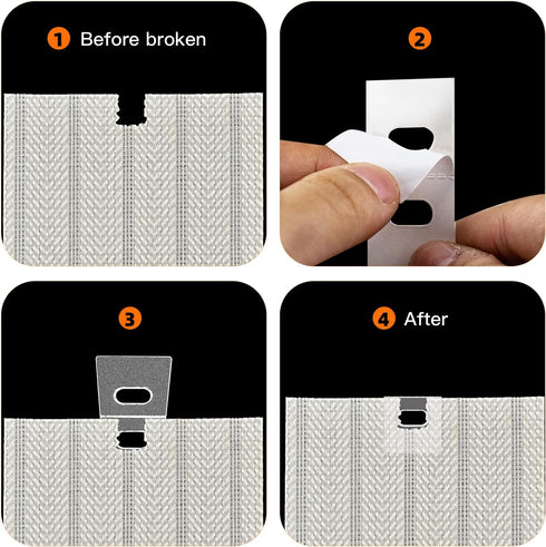 60 PCS (30 Sets) Vertical Blind Repair Tabs, Blind Repair Kit for Vertical Blinds, Clear Blind Fixer Tabs